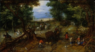 A Woodland Road with Travelers by Jan the Elder Brueghel